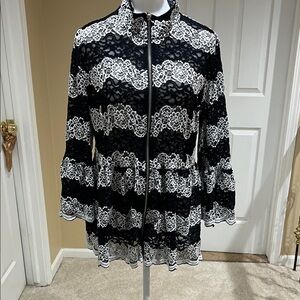 Erin London Black and White Lace Jacket